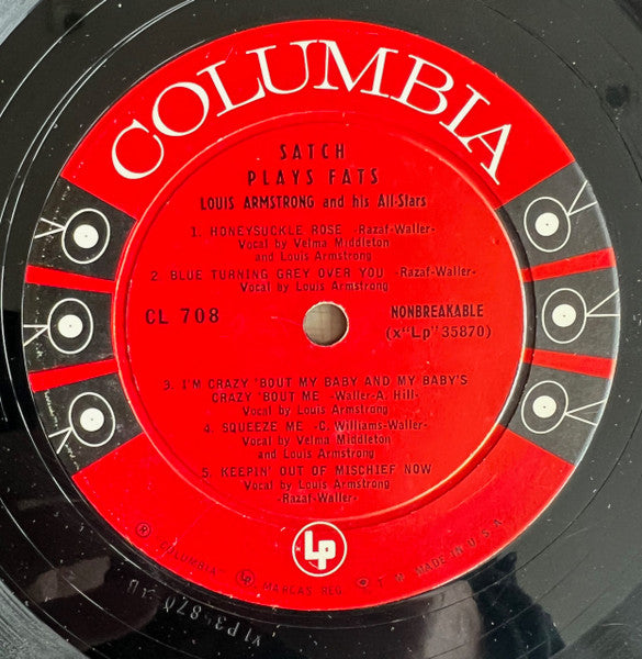 Louis Armstrong And His All-Stars – Satch Plays Fats: A Tribute To The Immortal Fats Waller By Louis Armstrong And His All-Stars - 1955 Genre: Jazz Style: Swing (Vinyl)