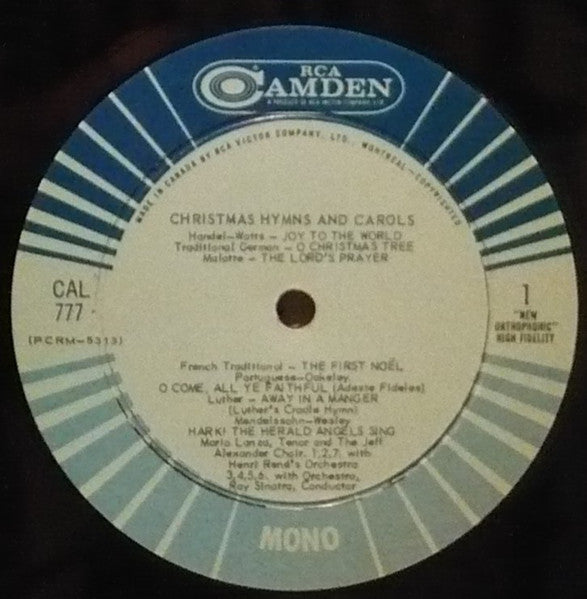 Mario Lanza – Christmas Hymns And Carols Pop, Classical Style: Vocal, Holiday (VINYL)