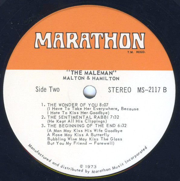 MALTON & HAMILTON – The Maleman ,1973, Comedy/Spoken Word (vinyl)
