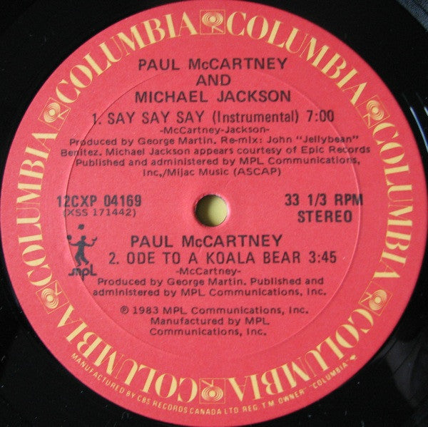 Paul McCartney and Michael Jackson – Say Say Say -1983- Vinyl, 12", 33 ⅓ RPM, Single