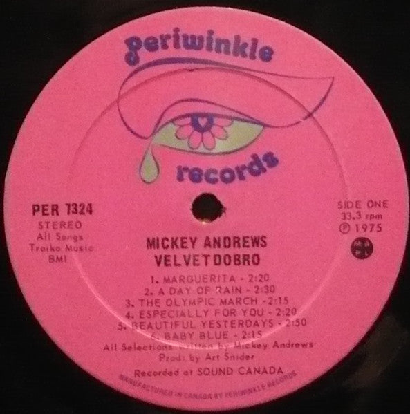 Mickey Andrews – Velvet Dobro – Country / Instrumental / MOR (Near Mint Vinyl)