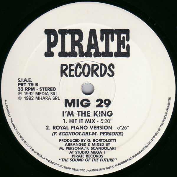 Mig 29 – I'm The King - 1992-Electronic,Techno, Italo House ( Vinyl, 12", 33 ⅓ RPM)