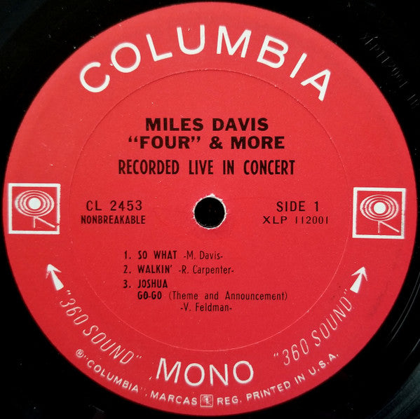 Miles Davis – 'Four' & More (Recorded Live In Concert) - 1966-Jazz Style: Hard Bop, Modal (Vinyl)