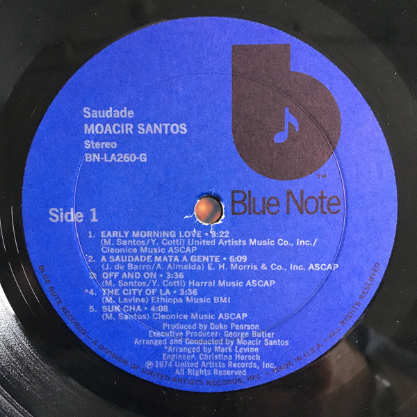 Moacir Santos – Saudade - 1974-Jazz Style: Smooth Jazz, Latin Jazz, Bossa Nova (Vinyl)