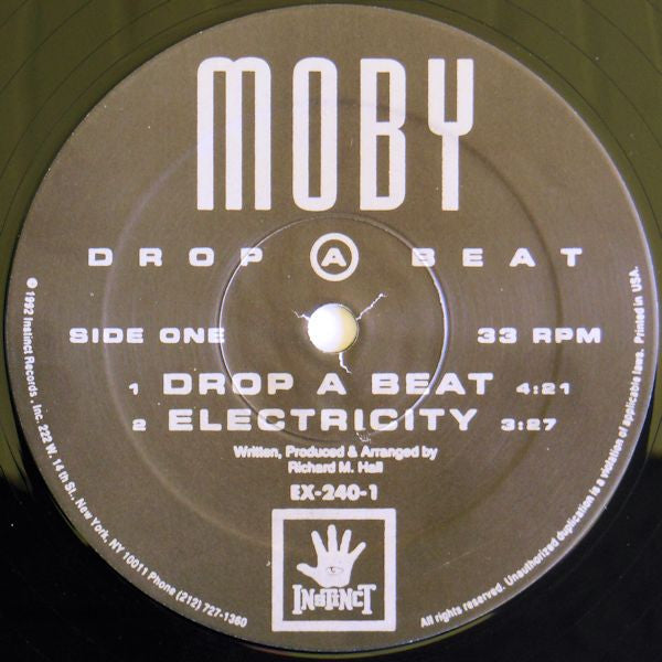Moby – Drop A Beat - 1982-Electronic Style: Hardcore, Techno, House - Vinyl, 12", 33 ⅓ RPM
