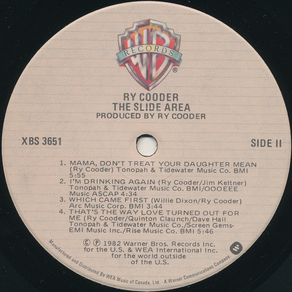 Ry Cooder – The Slide Area – 1982 – Blues Rock (vinyl lp)