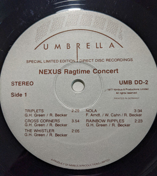 Nexus Ragtime Concert - 1976- Jazz Style: Ragtime Vinyl, LP, Limited Edition, Stereo