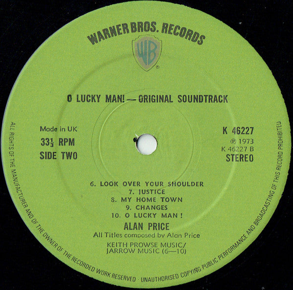 O Lucky Man! (Original Soundtrack) 193 Rock, Pop, Stage & Screen (Vinyl)