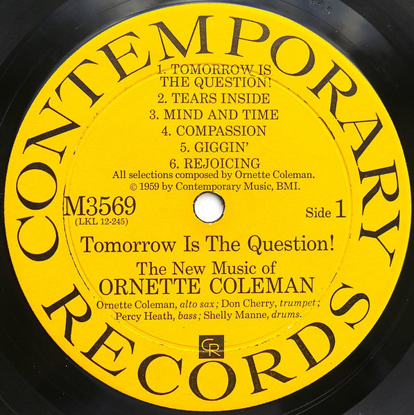 Ornette Coleman Tomorrow Is The Question! 1959 Jazz Style: Free Jazz ( Rare Vinyl )