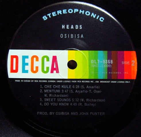 Osibisa – Heads - 1972- Afrobeat, Funk, African ( Rare Vinyl )