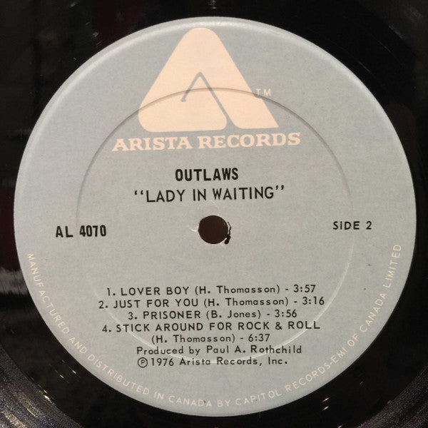 Outlaws – Lady In Waiting - 1976-Rock, Folk, World, & Country Rock (Vinyl)