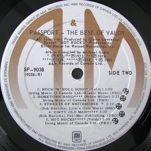 Valdy – Passport - The Best Of Valdy -1980 Folk (vinyl)