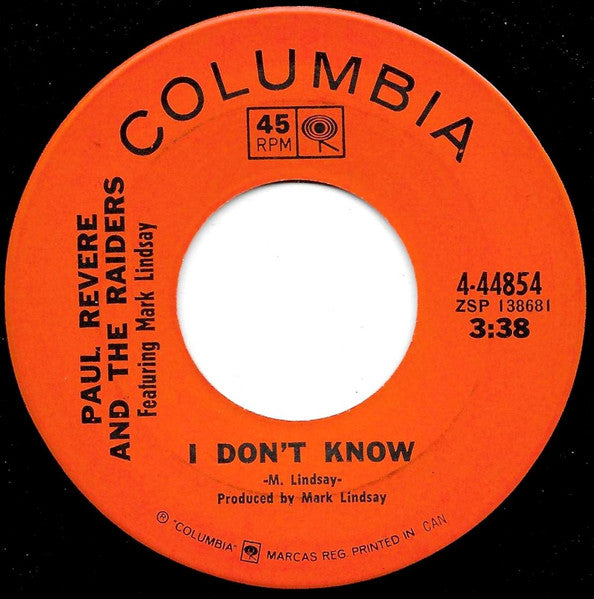 Paul Revere And The Raiders Featuring Mark Lindsay – Let Me / I Don't Know - 1969- Pop Rock (45 single)