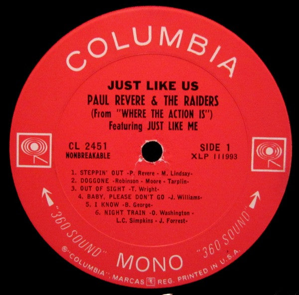 Paul Revere & The Raiders – Just Like Us! 1966- Rock, Pop Style: Beat, Garage Rock (Vinyl)