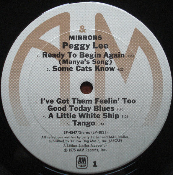Peggy Lee – Mirrors - 1975-Jazz (vinyl)