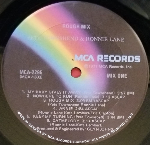 Pete Townshend Ronnie Lane Rough Mix 1977 Genre: Rock Style: Classic Rock (Vinyl)