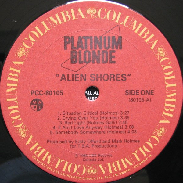 Platinum Blonde – Alien Shores - 1985 - Pop Rock (vinyl) Near Mint