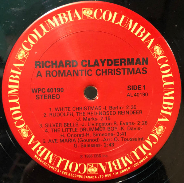 Richard Clayderman – A Romantic Christmas -1985- Pop, Classical, Folk, Christmas (Vinyl) Mint