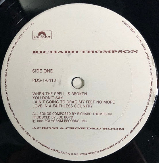 Richard Thompson Across A Crowded Room -1985-Folk Rock (Vinyl) Mint