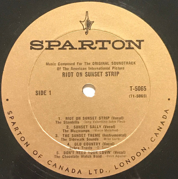 Riot On Sunset Strip - 1967- Rock, Pop, Stage & Screen Style: Soundtrack, Theme - MONO Vinyl - Rare