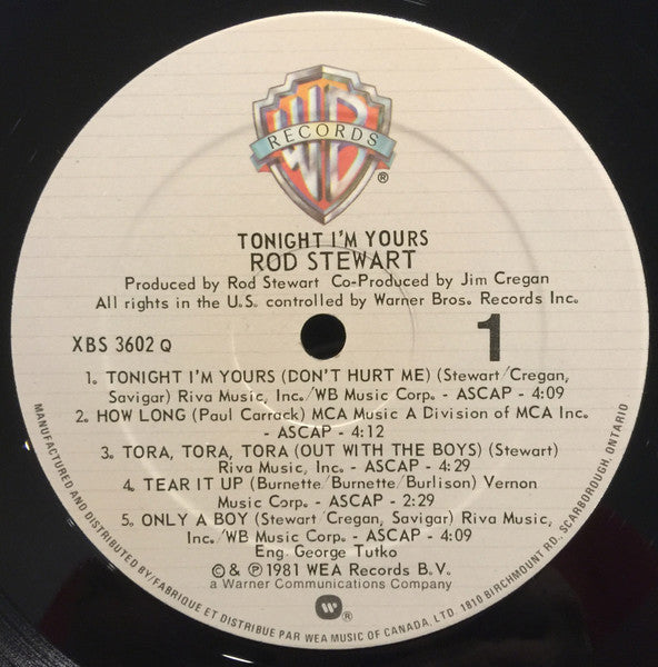 Rod Stewart – Tonight I'm Yours (Clearance Vinyl) Overstocked mint