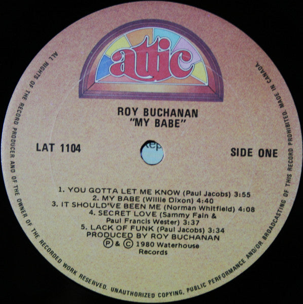 ROY BUCHANAN — My Babe (Attic Records, LAT 1104) Blues, Rock (Vinyl)