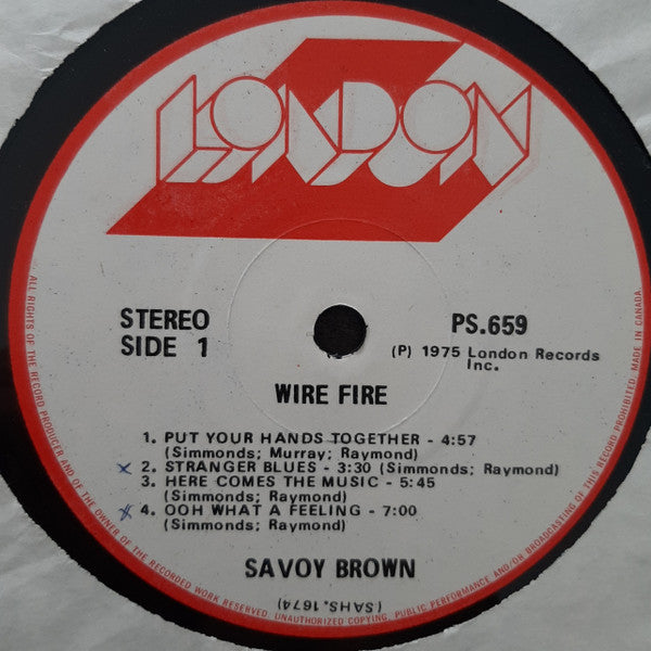 Savoy Brown – Wire Fire 1975 Genre: Rock Style: Blues Rock, Hard Rock (vinyl)