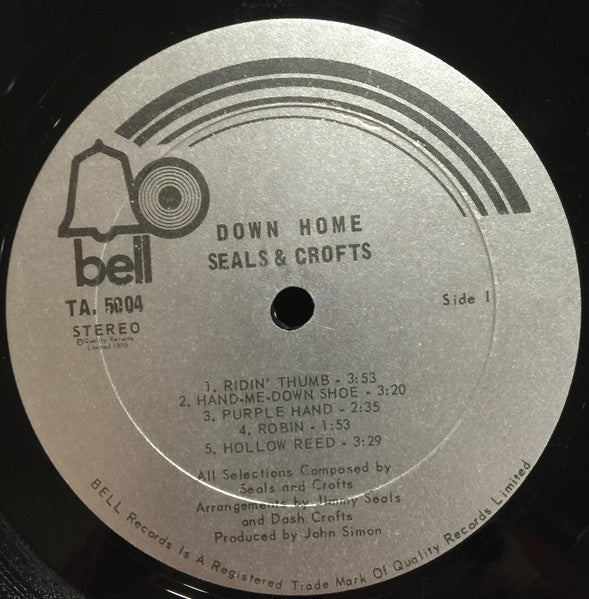 Seals & Crofts Down Home - 1970-Soft Rock, Pop Rock (Vinyl)