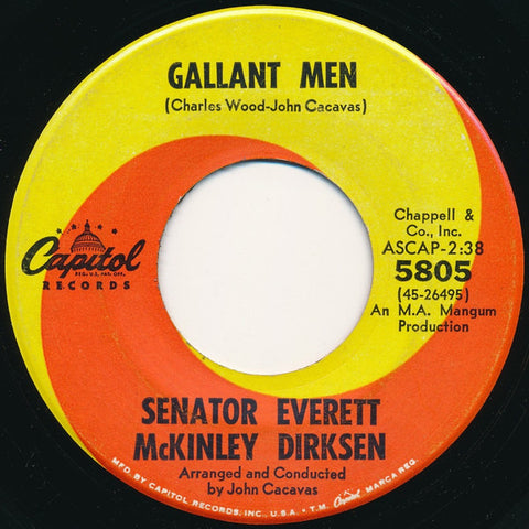 Senator Everett McKinley Dirksen Gallant Men - 1967 non music ( single 45 ) NM