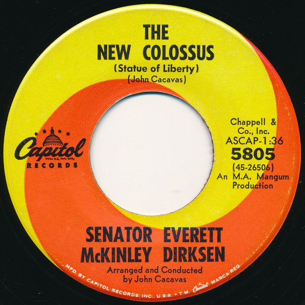 Senator Everett McKinley Dirksen Gallant Men - 1967 non music ( single 45 ) NM