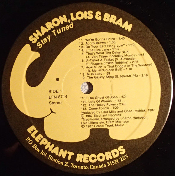 Sharon, Lois & Bram – Stay Tuned - 1987-Pop, Children's Style: Educational, Story (VinylL)