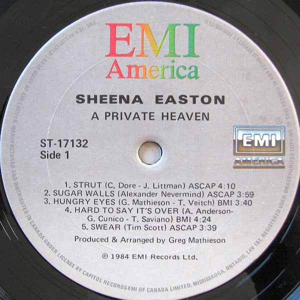 Sheena Easton – A Private Heaven 1984- Electro, Synth-pop, New Wave (Vinyl) NM