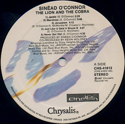 Sinéad O'Connor – The Lion And The Cobra - 1987 Genre: Rock, Pop Style: Alternative Rock ( Vinyl) Near Mint