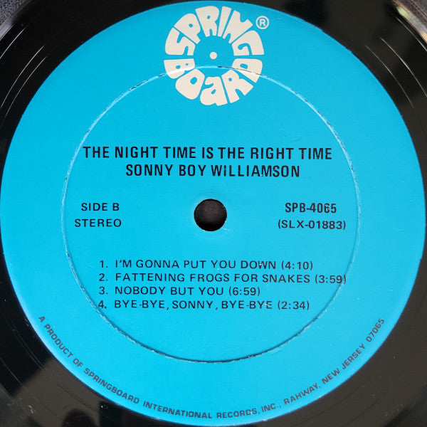 Sonny Boy Williamson & The Animals – The Night Time Is The Right Time 1976 - Rock, Blues Style: Blues Rock (Vinyl)