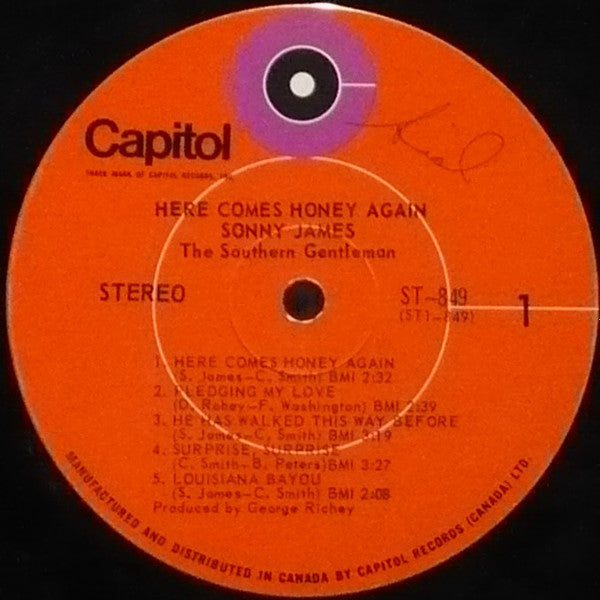 Sonny James – Here Comes Honey Again - 1971-Pop, Folk, World, & Country (Vinyl)