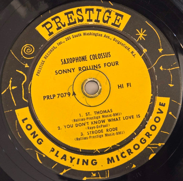 Sonny Rollins – Saxophone Colossus 1958 Genre: Jazz Style: Bop - Album, Repress, Mono, 203 Jacket ( Very Rare )