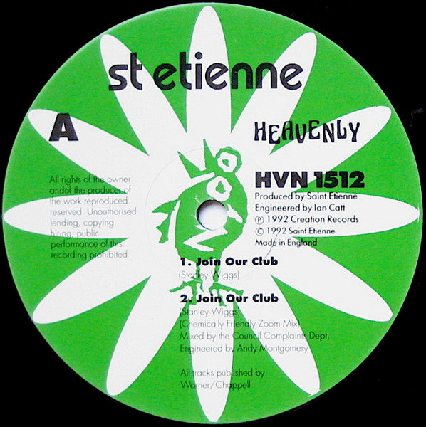 St Etienne Join Our Club People Get Real Electronic, Pop Style: House 1992 (Vinyl)