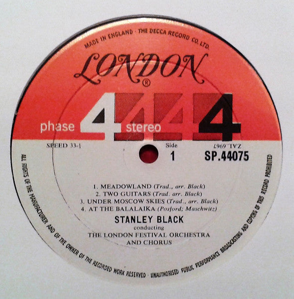 Stanley Black The London Festival Orchestra And Chorus Russia - Classical, Folk, World, & Country Style: Folk (Vinyl)