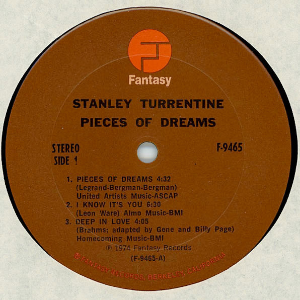 Stanley Turrentine – Pieces Of Dreams 1974-Jazz, Funk / Soul Style: Easy Listening, Soul-Jazz (Vinyl) Mint Copy