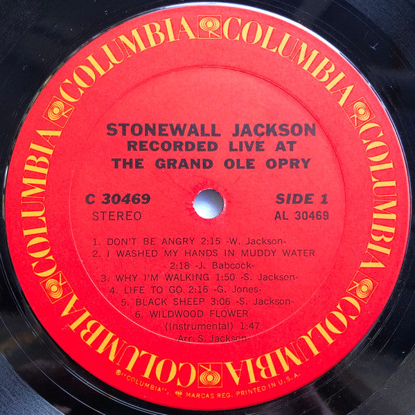 Stonewall Jackson Recorded Live At The Grand Ole Opry - 1971- Folk, World, & Country (vinyl)