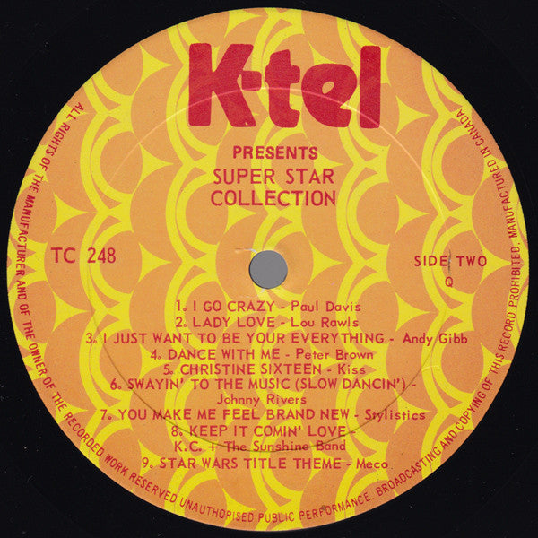 Super Star Collection - 2lps- 1978- Rock, Funk / Soul, Pop Style:	Country Rock, Pop Rock, Synth-pop  ( Clearance - NO COVER )