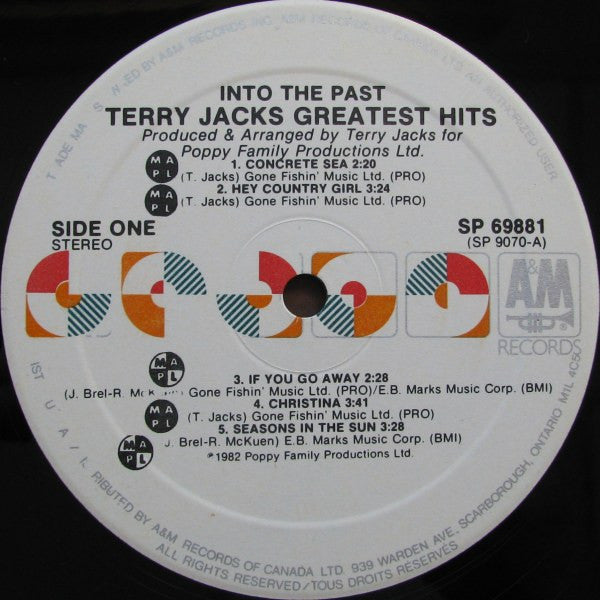 Terry Jacks – Into The Past...Terry Jacks Greatest Hits 1982-Pop, Rock Style: Soft Rock, Pop Rock, Ballad (Vinyl)