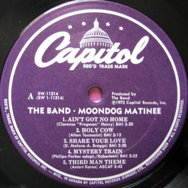 The Band – Moondog Matinee - 1973-Rock, Blues, Folk, World, & Country , Blues Rock, Folk Rock, Country Rock (vinyl)