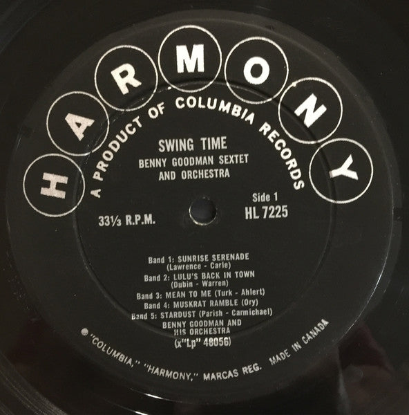 Benny Goodman Sextet and Orchestra – Swing Time – 1960s – Jazz (vinyl)