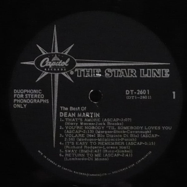 Dean Martin – The Best of Dean Martin Vocal Pop / Jazz (vinyl)