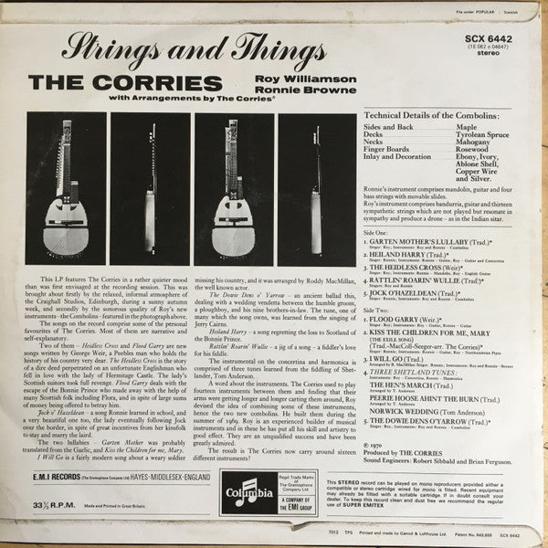 Corries – Strings And Things - 1970- Celtic Folk, World, & Country (Vinyl)