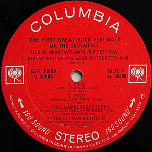 The First Great Rock Festivals Of The Seventies - Isle Of Wight Atlanta Pop Festival - 3 LPS - 1971- Jazz, Rock Style: Blues Rock, Folk Rock, Southern Rock, Psychedelic Rock, Classic Rock (vinyl)