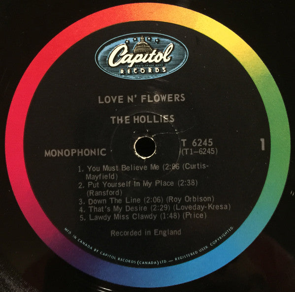 The Hollies – Love N' Flowers - 1967- Rock, Pop Style: Beat - The "6000" Series Format: Vinyl, LP, Album, Mono (Rare Vinyl) NM