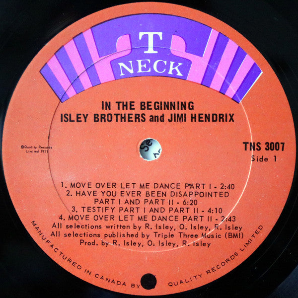 The Isley Brothers & Jimi Hendrix – In The Beginning 1971- Funk / Soul Style: Soul (vinyl)