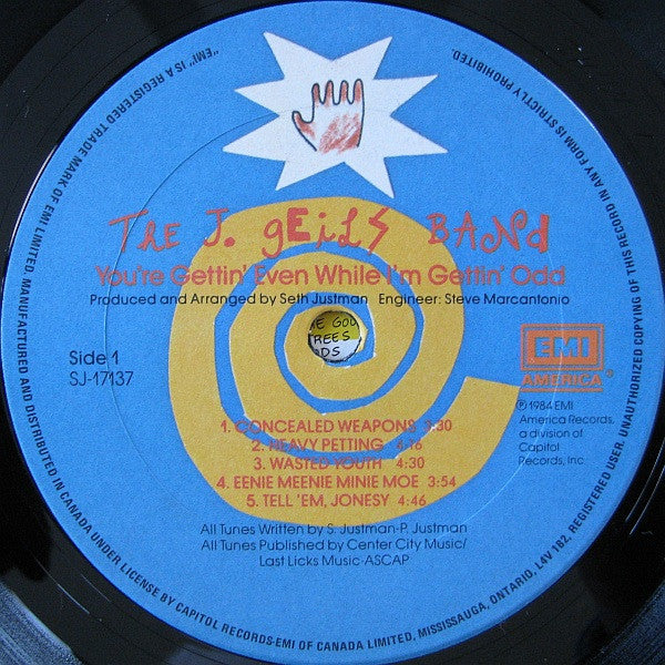 J. Geils Band, the ` – You're Gettin' Even While I'm Gettin' Odd - 1984- Pop Rock (vinyl)